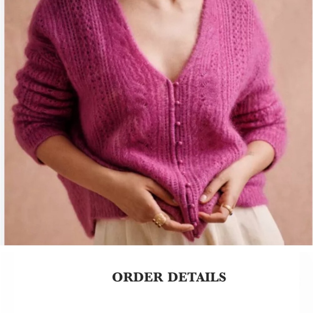 Sezane Susanna Pink V-Neck Sweater